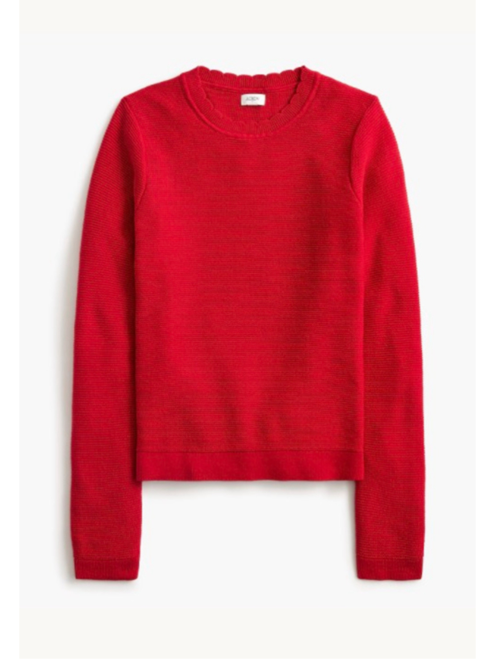 NWT J. Crew Scalloped crewneck sweater in red size XS
